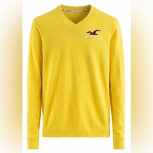 Yellow Hollister V-Neck Sweater ☀️ Sz Medium
